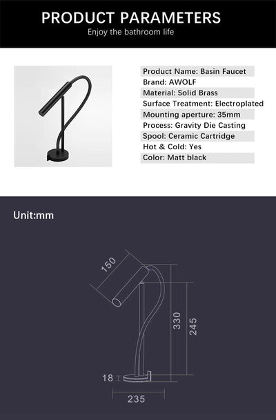 Warhol-Matte Black  Single Hole Faucet