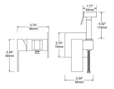 Rose Gold hot and cold mixer wallmounted hand held bidet kit