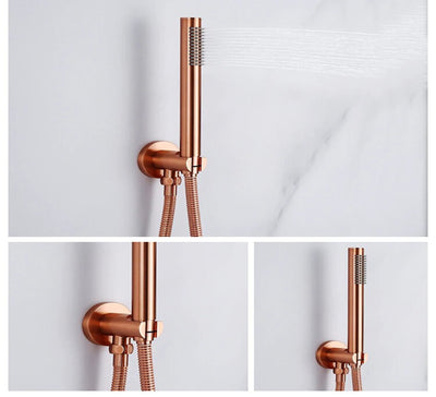 Copper Satin  12" Round rain Head 2 Way Function  thermostatic  shower kit