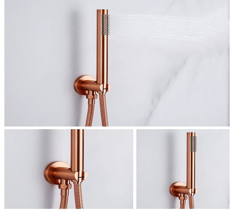 Copper Satin  12" Round rain Head 2 Way Function  thermostatic  shower kit