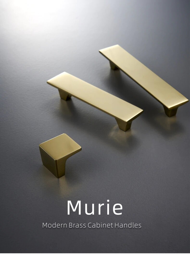 Gold polished cabinet door handles