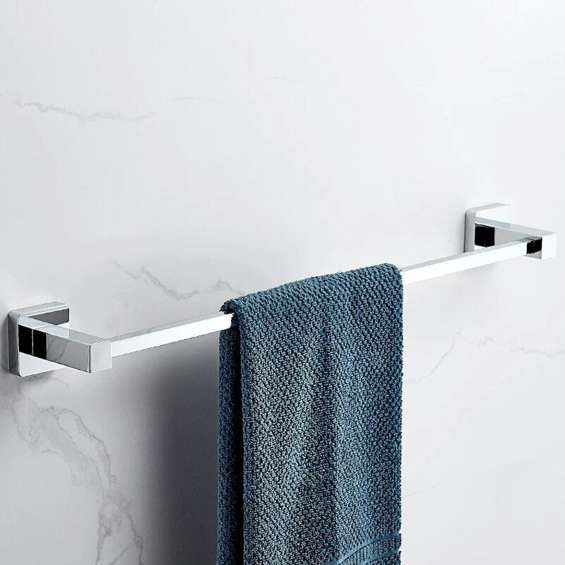 Chrome square bathroom accessories