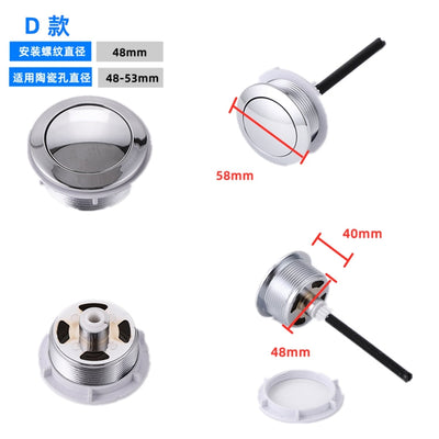 Dual Flush Toilet Tank Button 58mm/48mm/38mm gold Round