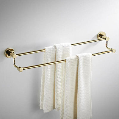 Gold polished brass round bathroom accessories