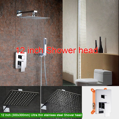 Black matte-Chrome Square 2 way diverter pressure balance shower kit CUPC