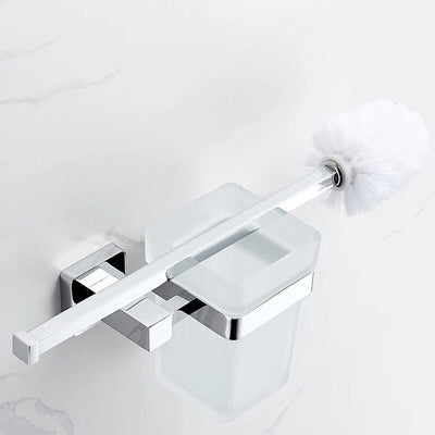 Chrome square bathroom accessories