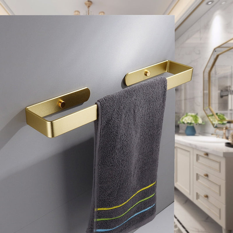 Brushed gold towel holder rack