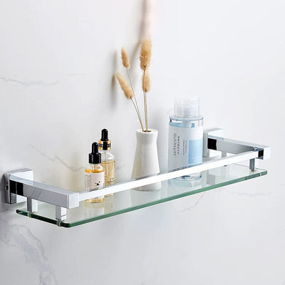 Chrome square bathroom accessories