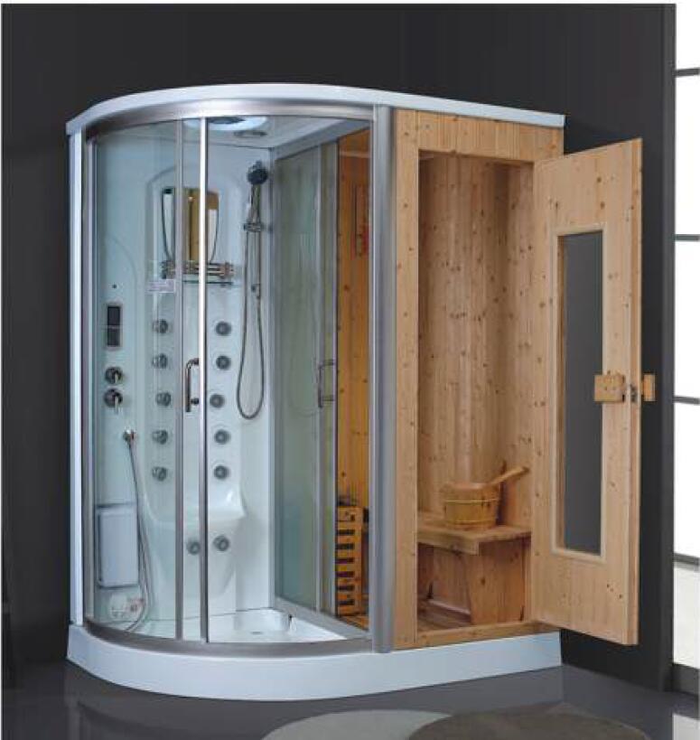 Multi Function Cabin Steam shower and Sauna Room with red canadian cedar wood System 806