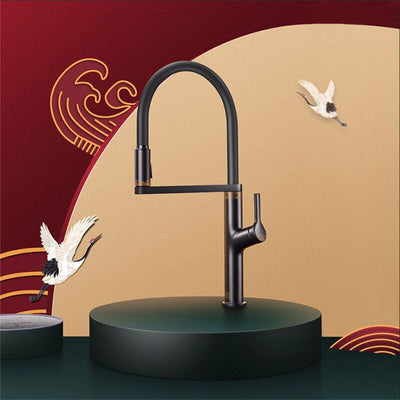 Black Matte Sleek German Design Tall 20" Kitchen Island Faucet