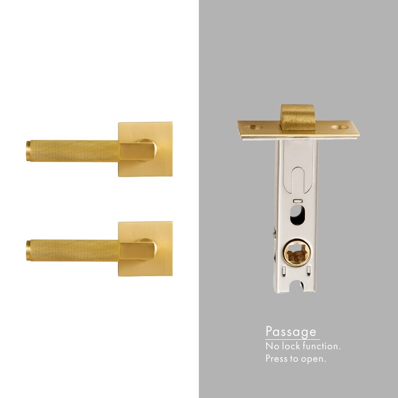 Brushed gold with black two tone interior door lock hardware kit