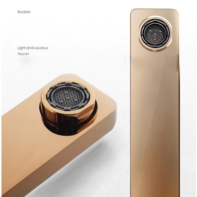 Rose gold -Black Single hole bathroom faucet