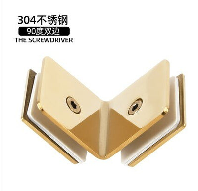 Gold Polished Brass shower glass door clip hardware