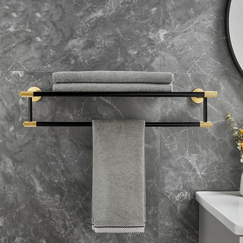 Nordic design -Black with brushed gold two tone bathroom accessories