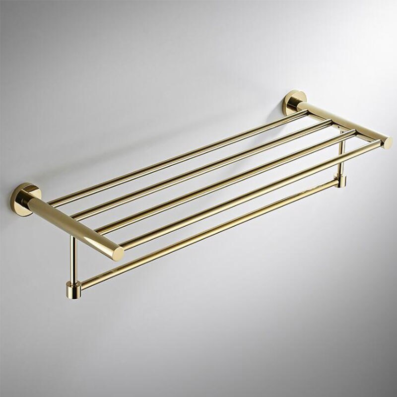 Gold polished brass round bathroom accessories