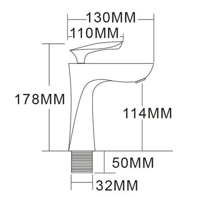 White with gold single hole bathroom faucet short and tall