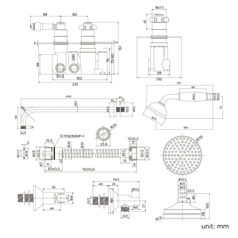 Victoria Thermostatic Bathroom Shower Set