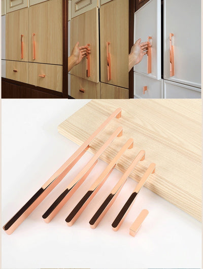 Rose gold polished cabinet door handles