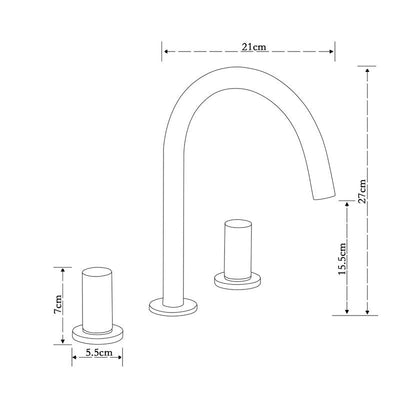 Rose Gold and Black 8" Widespread Bathroom Faucets