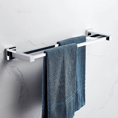 Chrome square bathroom accessories