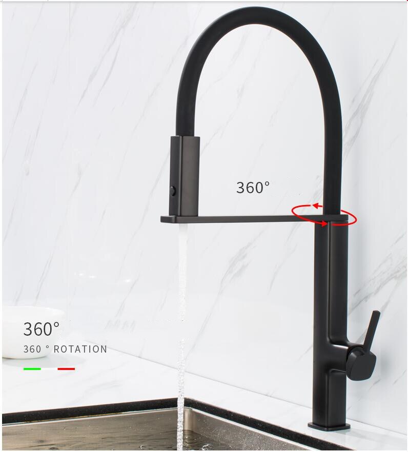 Cordoba-Black-Swivel and Magnetic Dual Spray Pull Out Kitchen Faucet