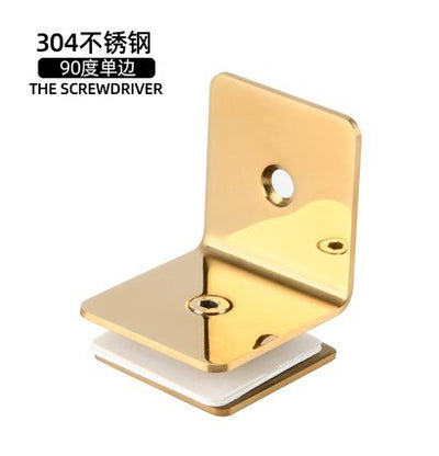 Gold Polished Brass shower glass door clip hardware