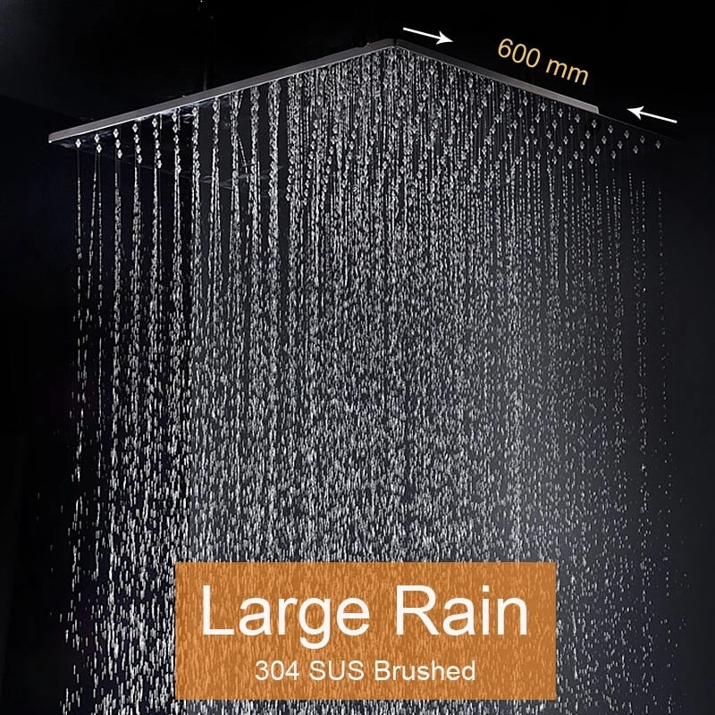 Black matte 24" Inch square rain shower head