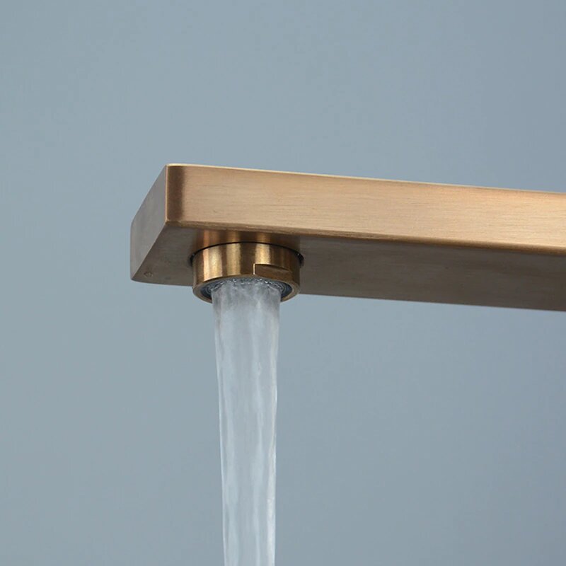 Brushed Rose Gold Square Kitchen Faucet