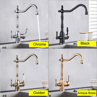 Gold Victorian 2 way reverse osmosis and kitchen faucet