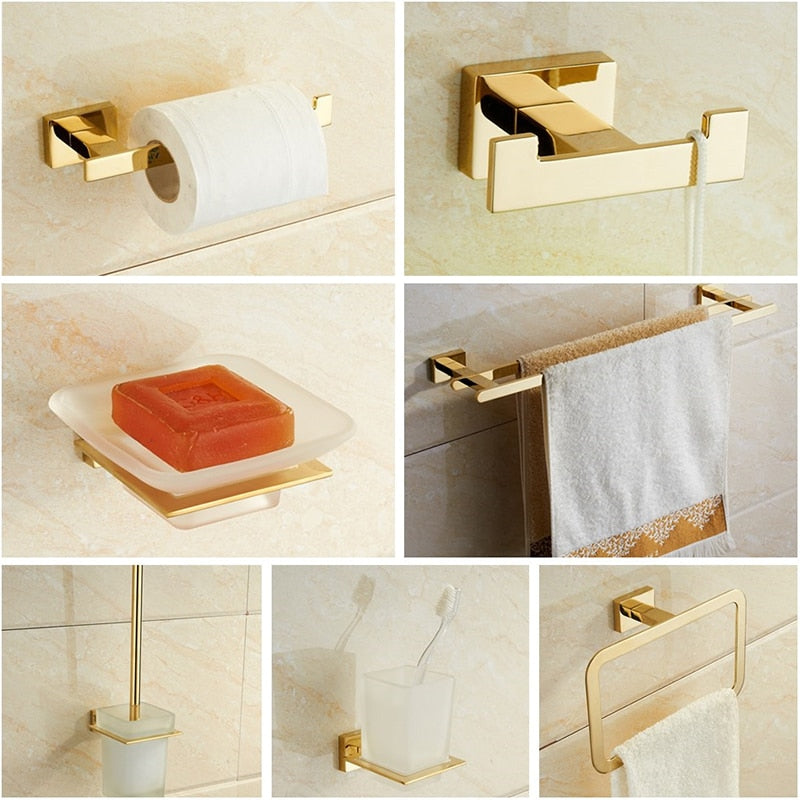 Gold polish PVD Platted Bathroom Accessories