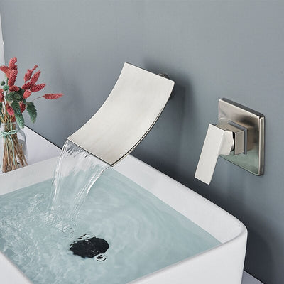 Nordic design wallmounted waterfall bathroom faucet