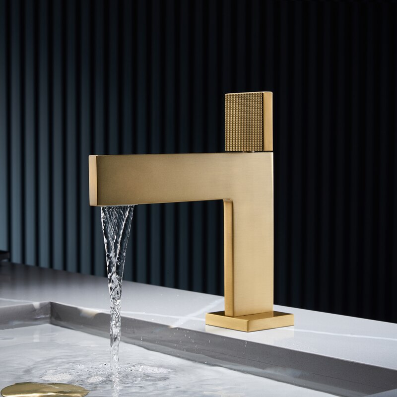 Cara-New 2024  Euro design Brushed gold single hole bathroom faucet