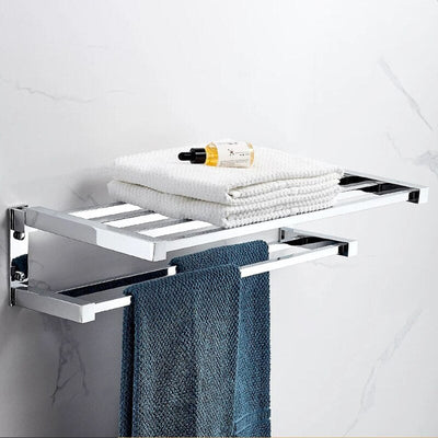 Chrome square bathroom accessories