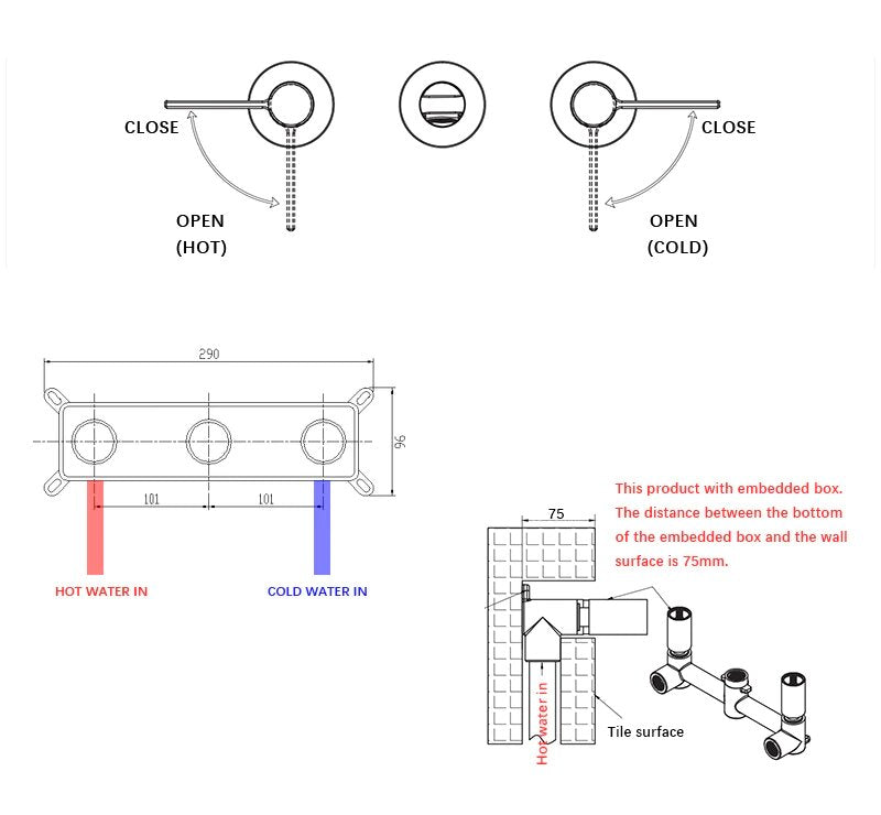 Milano-Brushed gold- Grey Gun wallmounted bathroom faucet