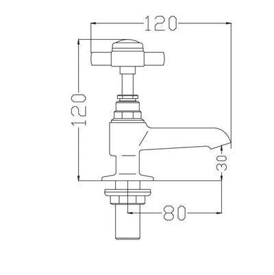 Gold Antique Victoria Style Hot and Cold Separate Bathroom Faucet