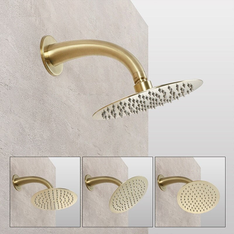 Bergen-Nordic Industrial design brushed gold 3 seperate volume control pressure balance 2 way shower kit