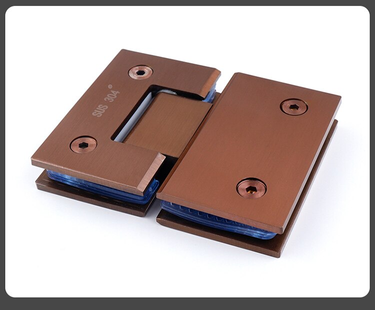 Brushed Rose Gold Shower Door Hinges