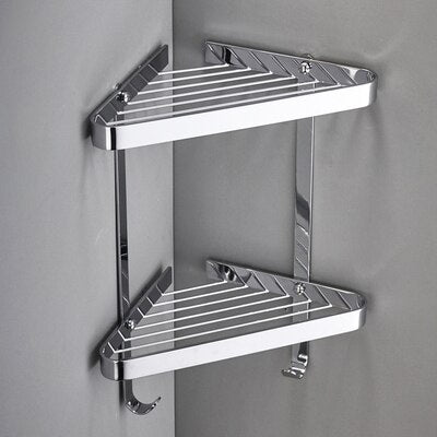 Corner bathroom shelf