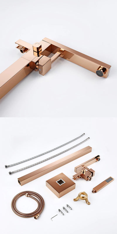 Rose Gold, Matte Black, Brushed Gold, Chrome , Brushed Nickel Freestanding Bathtub Filler