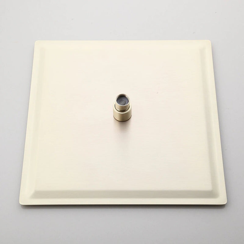 Brushed gold square 12 Inches inch 2 way function diverter shower kit