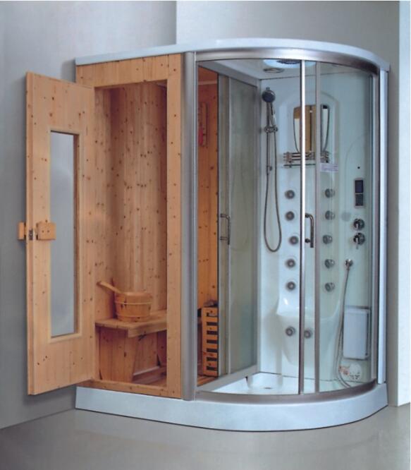 Multi Function Cabin Steam shower and Sauna Room with red canadian cedar wood System 806