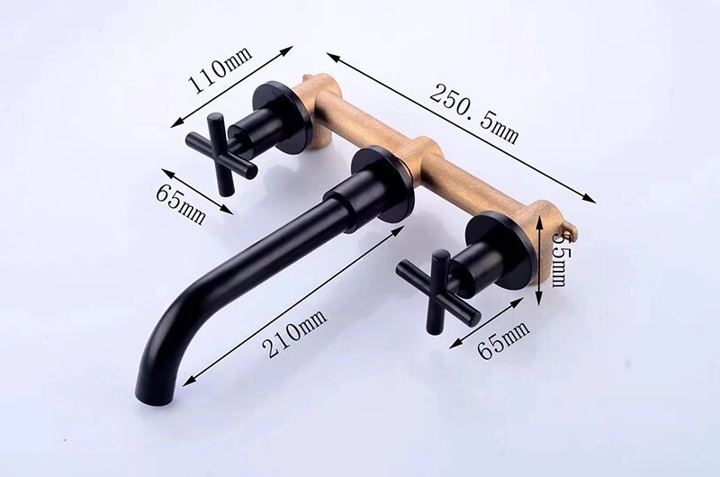 Cross Handles Wall mounted Bathroom Faucet