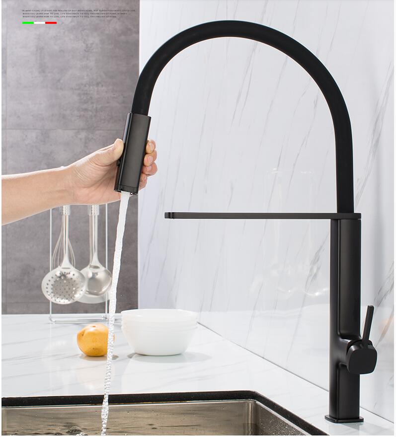 Cordoba-Black-Swivel and Magnetic Dual Spray Pull Out Kitchen Faucet