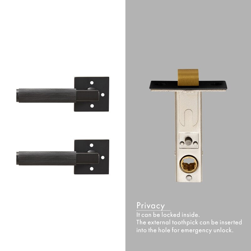 Brushed gold with black two tone interior door lock hardware kit