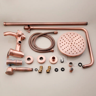 Copper Satin Exposed Shower System 3 way function