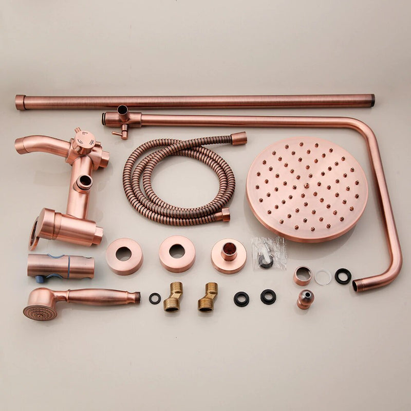 Copper Satin Exposed Shower System 3 way function