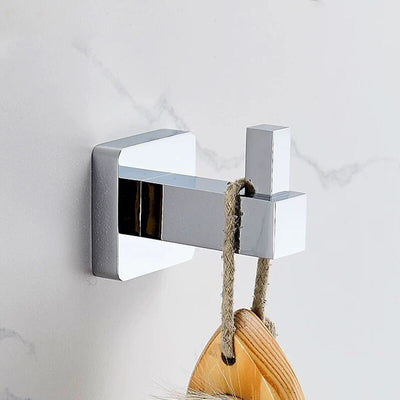 Chrome square bathroom accessories