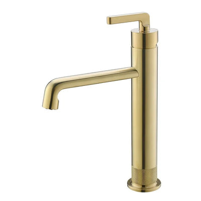 Milano-Grey Gun - Brushed gold Single hole bathroom faucet