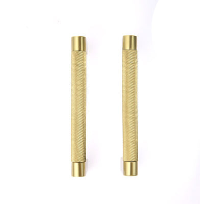 Brushed gold cabinet door handles