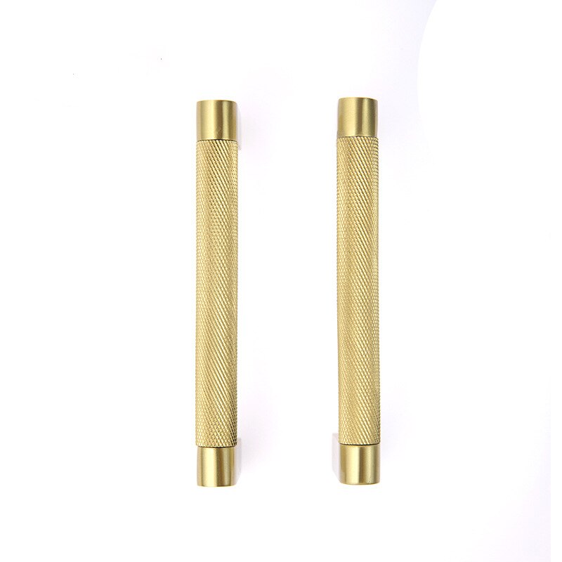 Brushed gold cabinet door handles